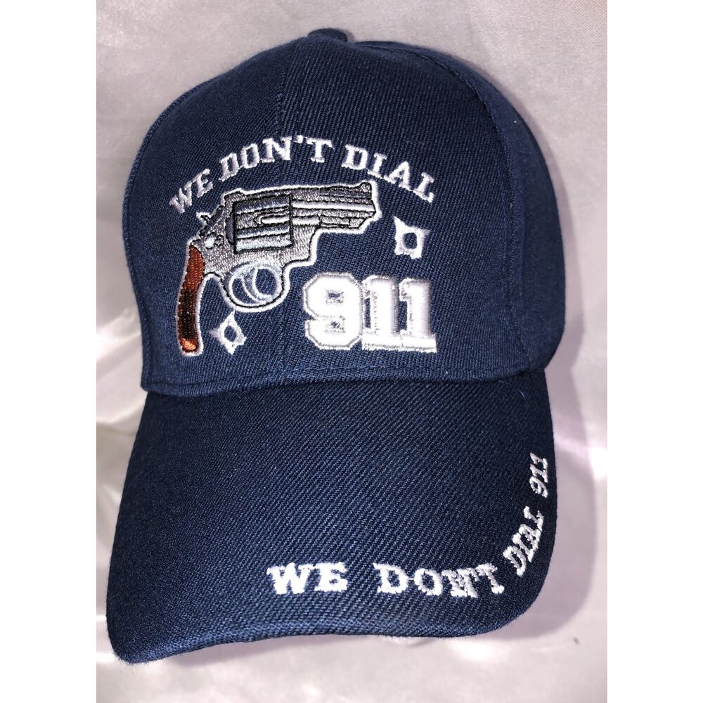 Hat We Don't Dial 911 Embroidered Firearm Bullet Holes 2nd Amendment